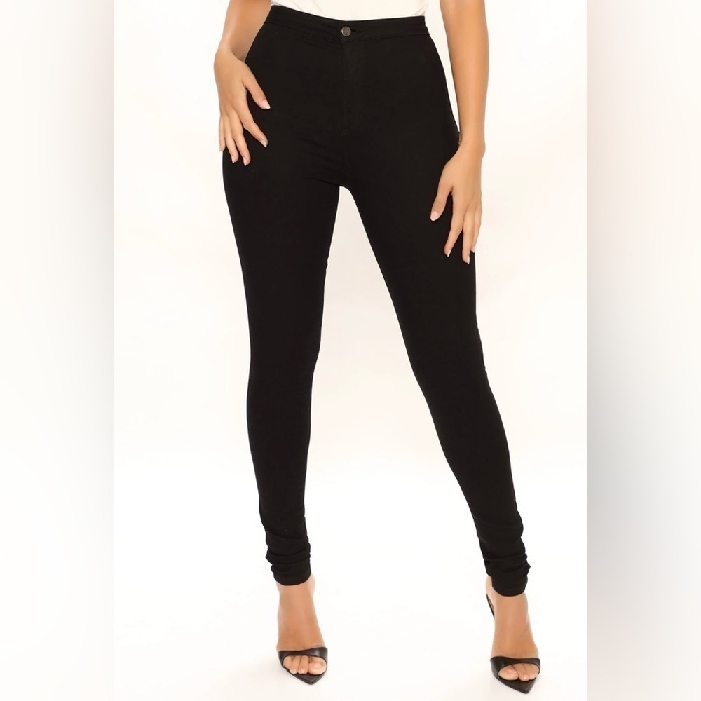 Fashion Nova Perfectly Classic Super High Waste Black Skinny Jeans Size 5